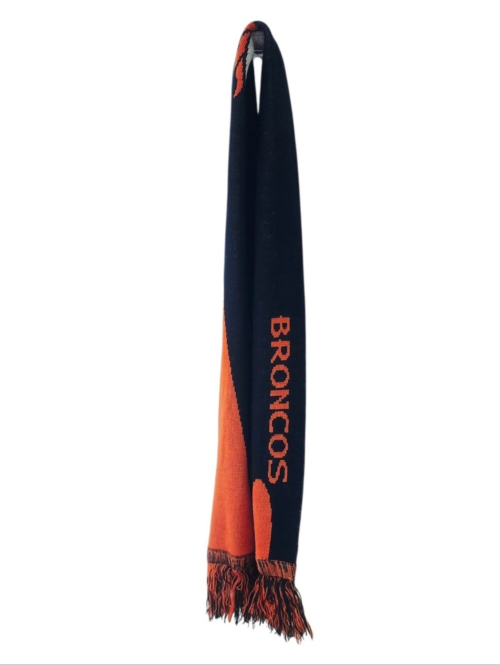 Broncos Knit Team Scarf in Navy and Orange